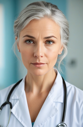 中年美女医生肖像写真摄影图片